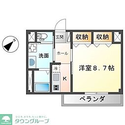 レガシープレイス片瀬 1Kの間取図画像