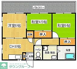コートパル戸塚 3DKの間取図画像