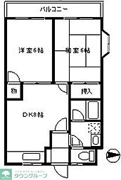 ヴァンヴェール湘南 2DKの間取図画像