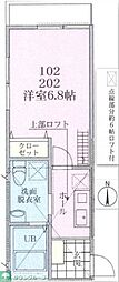 ルート善行3 1Kの間取図画像