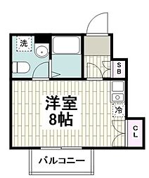 クロームキューブ ワンルームの間取図画像