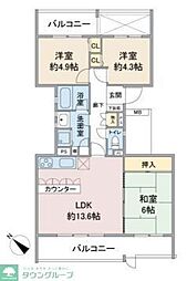ハイツ東戸塚2B号棟 3LDKの間取図画像