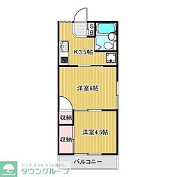 第6ヤマニコープ 2Kの間取図画像