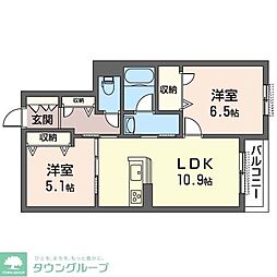 シャーメゾン鎌倉海岸 2LDKの間取図画像