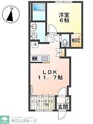 Crarity 1LDKの間取図画像