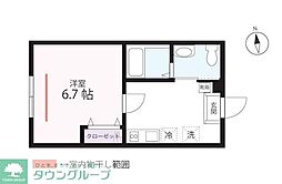 QUIET CRAB HOUSE mix 保土ヶ谷A号棟 1Kの間取図画像
