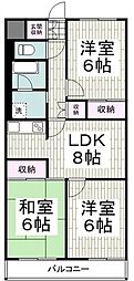 ダンデライオン鵠沼 3DKの間取図画像
