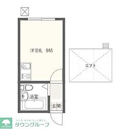 R-鎌倉 1Kの間取図画像