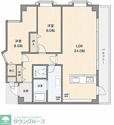 コンドミニアムテレジア 2LDKの間取図画像