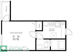WhiteHouse能見台 1Kの間取図画像