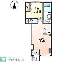 茅ヶ崎市本村2丁目アパート 1LDKの間取図画像