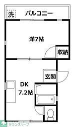 Jメゾン保土ヶ谷 1DKの間取図画像