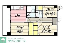 グリーンハイツニシダ 3DKの間取図画像