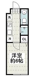 アイビー5 1Kの間取図画像