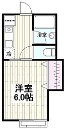 松栄ハイツ 1Kの間取図画像
