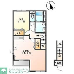 クレシアK 1LDKの間取図画像