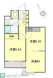 フジサワサクラレジデンス 2DKの間取図画像