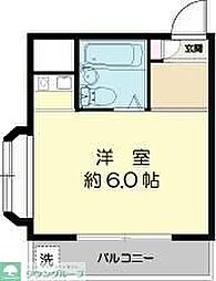 バイタル稲城 4階1Kの間取り