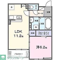 コリーナ　アルモ　Ｆ 2階1LDKの間取り