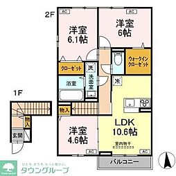 ガーネット　I 2階3LDKの間取り