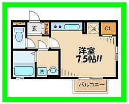 メゾン　ティアラ 2階ワンルームの間取り