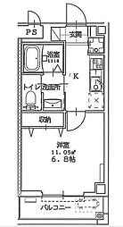 アルジェンリシェ登戸 2階1Kの間取り
