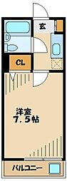 ヒルトップハイツ 1Kの間取図画像
