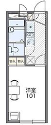 レオパレス新百合 2階1Kの間取り