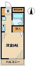 エーリフローレンスＢ 1階1Kの間取り