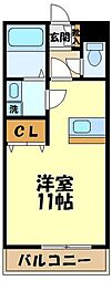 クオリティ初山 1Kの間取図画像