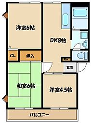 サニーヒル三田 3LDKの間取図画像