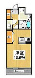 ガーデンビィラ六番館 1Kの間取図画像