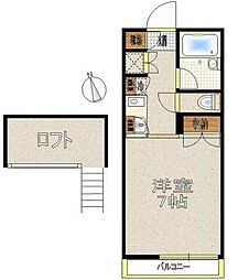 コーストハウス 1Kの間取図画像