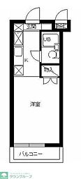 スカイコート向ヶ丘遊園 ワンルームの間取図画像