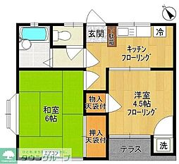 パルコート登戸 2Kの間取図画像