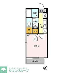 ヒルズ・アイ 1Kの間取図画像