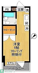 グランドゥール登戸 ワンルームの間取図画像