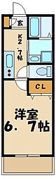 リッシュベルテ 1Kの間取図画像