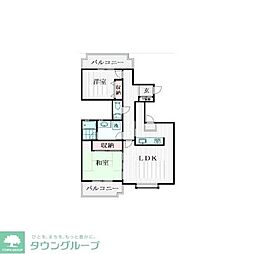 コープ野村緑山ヒルズ弐番館 2LDKの間取図画像