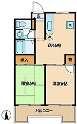 グレース大蔵 2DKの間取図画像