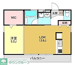 ARVOAPARTMENT 1LDKの間取図画像