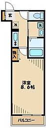 フェリーチェ百合ヶ丘A 1Kの間取図画像
