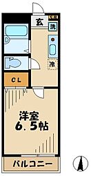 ベルルージュ 1Kの間取図画像
