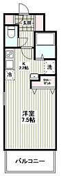 PrimRoseM弐番館 ワンルームの間取図画像