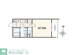 MELLAS南多摩 1Kの間取図画像