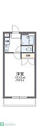 レオパレス出藍 3階1Kの間取り