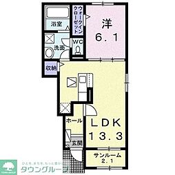 ミー　クヮーム　スゥク　Ｂ 1階1LDKの間取り