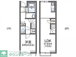 レオネクストラパン美園Ｂ 1階1LDKの間取り