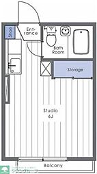 ハウスあすなろ ワンルームの間取図画像
