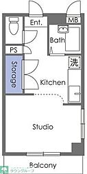ヴィクトール7 1Kの間取図画像